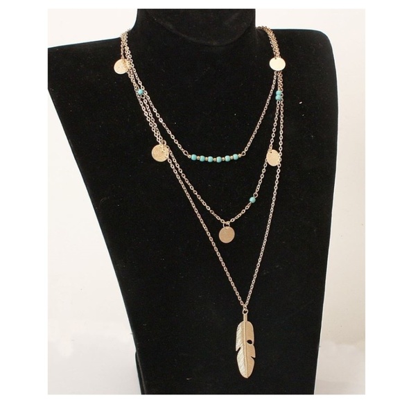 4 for $20 Multi-layered Feather Boho Necklace - Picture 5 of 6